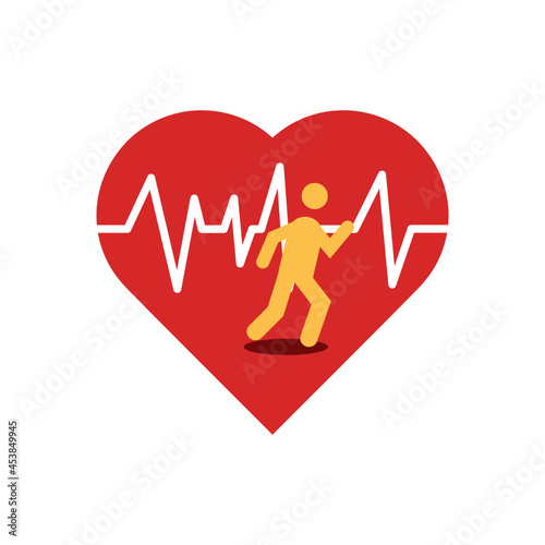 Running man cardio exercise good heart beats benefits for healthy lifestyle