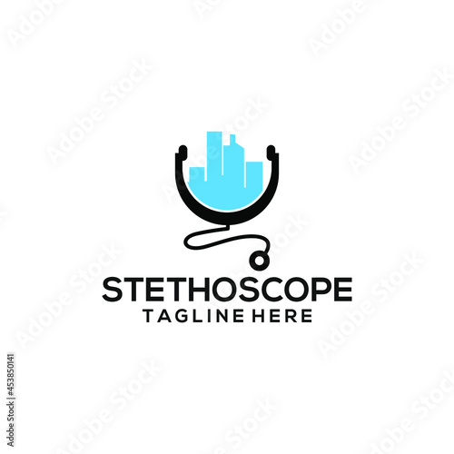 Fototapeta Naklejka Na Ścianę i Meble -  Stethoscope logo concept vector. Stethoscope logo template vector