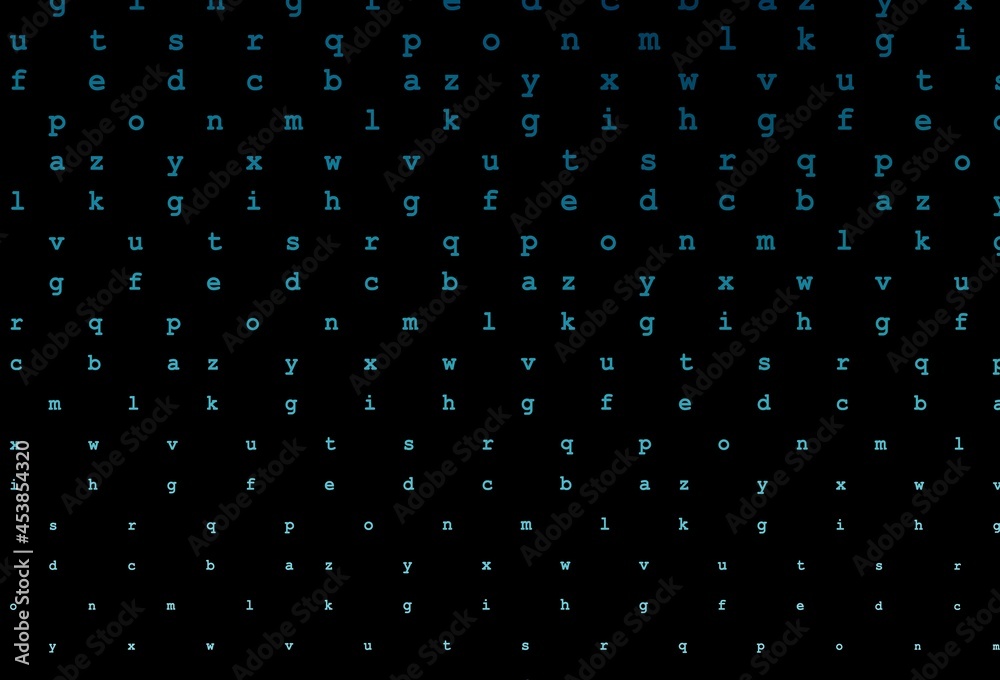 Dark blue vector cover with english symbols. Dark blue vector cover with english symbols.