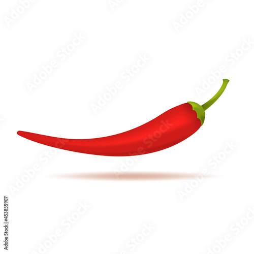 Red chili or cayenne pepper on white background