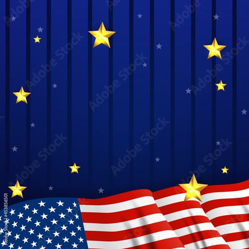 USA party holiday background template. Patriotic Illustration
