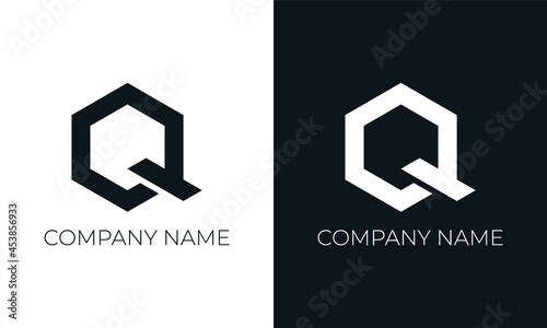 Initial letter q logo vector design template. Creative modern trendy q typography and black colors. photo