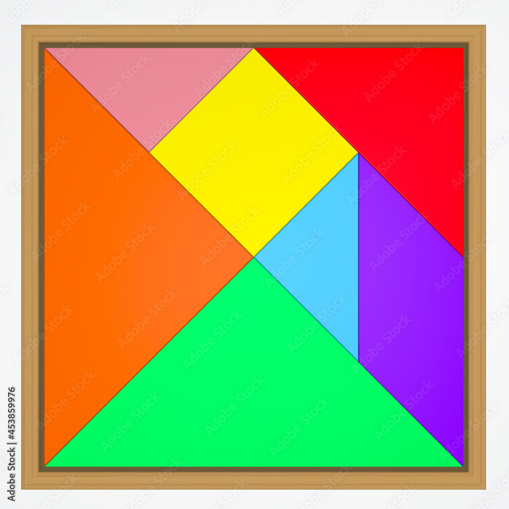 a square cut into seven pieces 