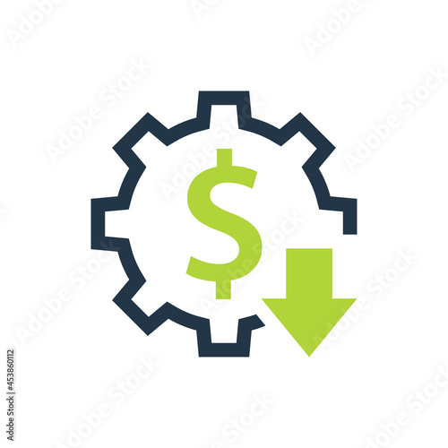 Reduce maintenance cost icon. Clipart image isolated on white background