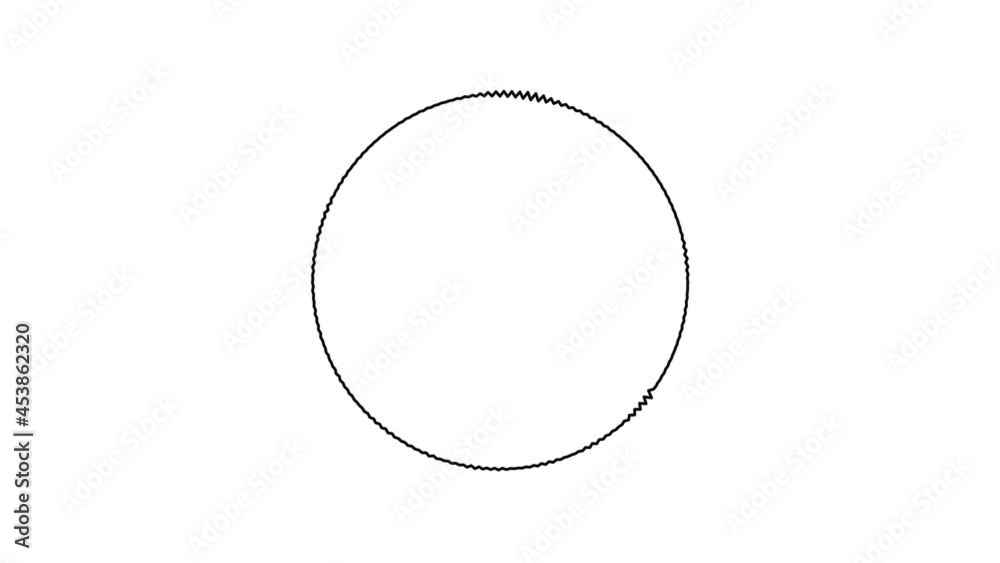 Circular interface audio voice music sound spectrum equalizer . Animation black circle digital sound equalizer. 4k