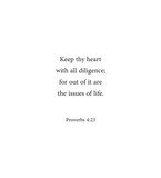 Keep thy heart with all diligence; for out of it are the issues of life, Proverbs 4:23, bible verse, christian wall print, Home wall decor, scripture banner, Minimalist Print, vector illustration