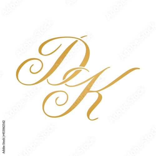 DK initial monogram logo