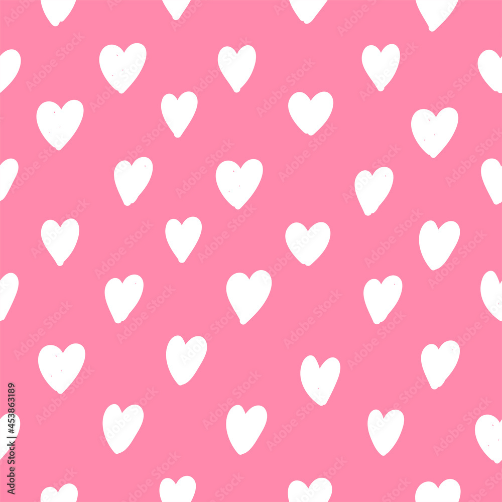 Hearts love romance cute seamless vector pattern