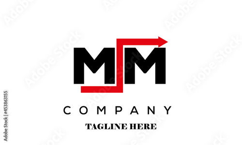 MM creative financial advice latter logo vector
