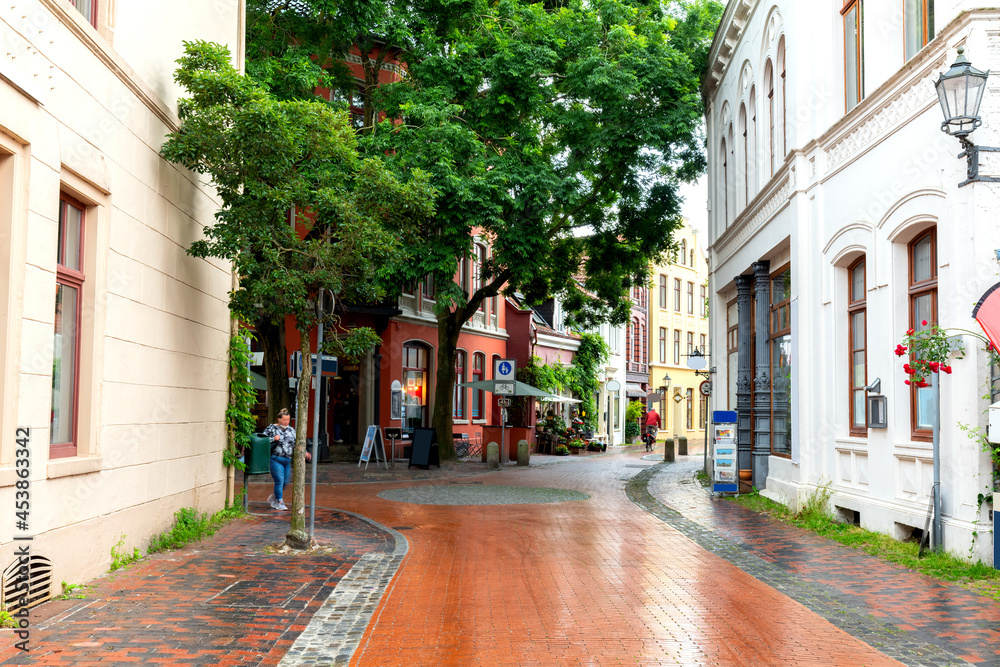 Fototapeta premium The idyllic old town of Leer, east Frisia, germany