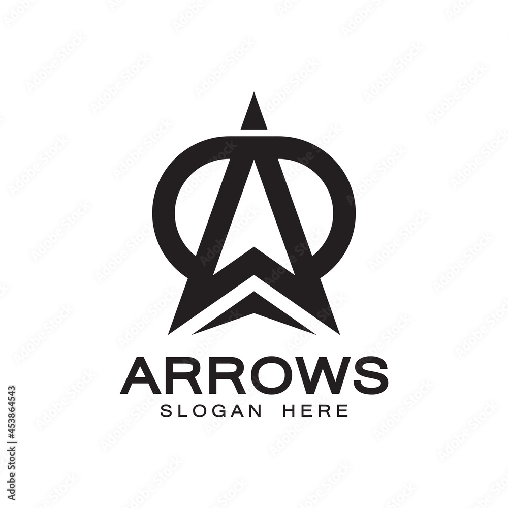 Initial Letter A Arrow with Arrowhead Logo. Design Vector Icon Template Element. Initial Letter A Arrow with Arrowhead Logo. Design Vector Icon Template Element.
