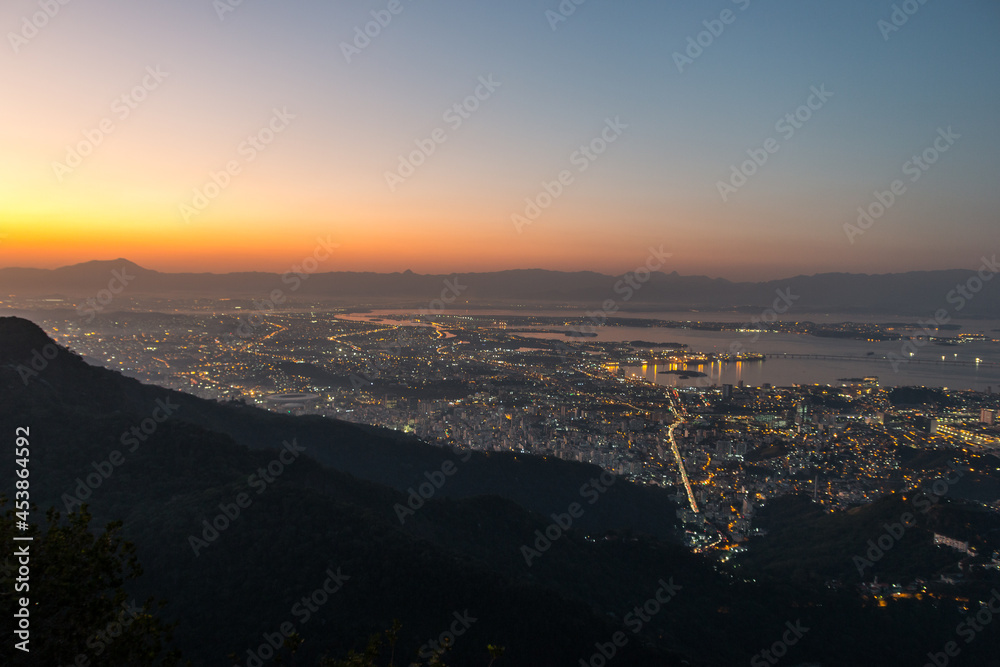 city lights seen from the top of the corcovado hill in rio de janeiro, brazil.