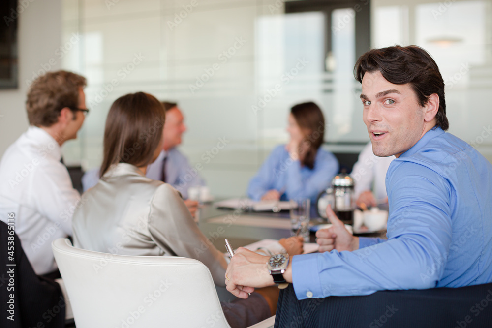 Business people talking in meeting Business people talking in meeting