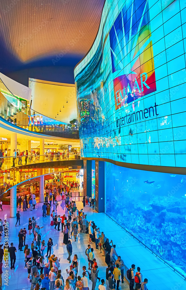 Dubai Aquarium in Dubai Mall, on March 4 in Dubai, UAE foto de Stock |  Adobe Stock