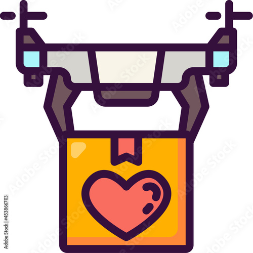 drone delivery line icon