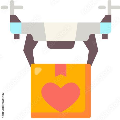 drone delivery flat icon