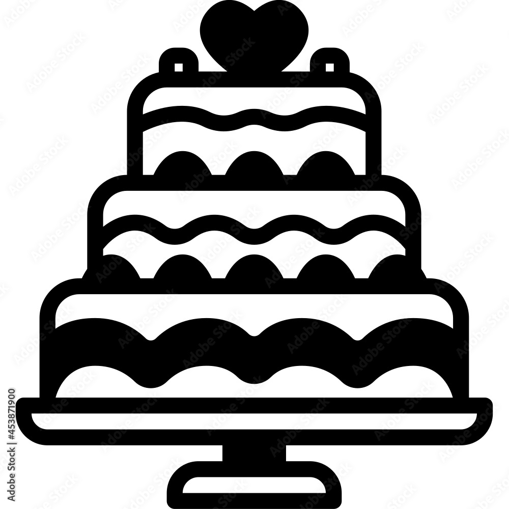 cake solid line icon cake solid line icon