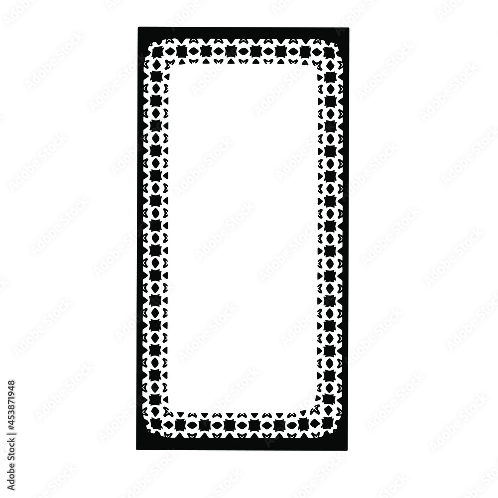 Black and white rectangular frame with ornament, vector certificate template, decorative design element in retro style. Black and white rectangular frame with ornament, vector certificate template, decorative design element in retro style.