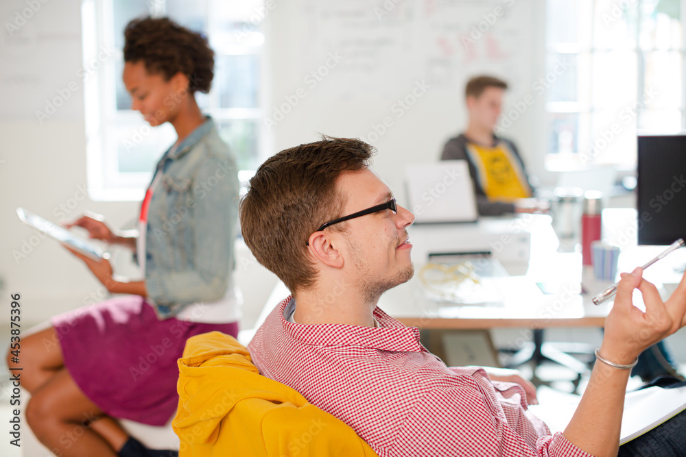 Fototapeta premium Businessman thinking in office