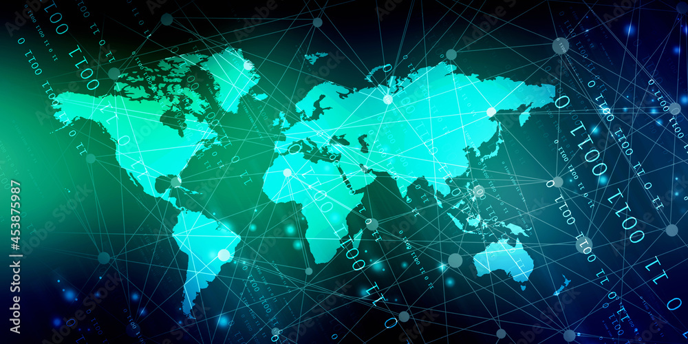 Obraz premium 2d illustration world map abstract background