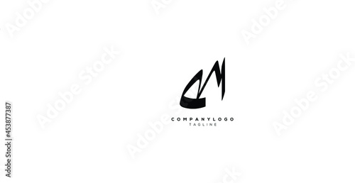 AM MA Abstract initial monogram letter alphabet logo design