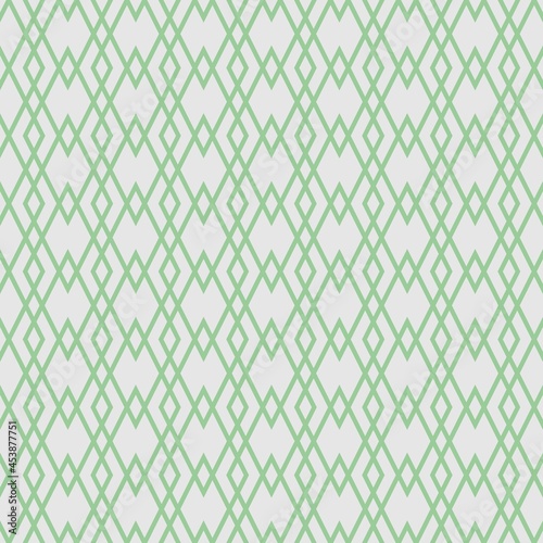 Tile vector pattern with green pattern on grey background