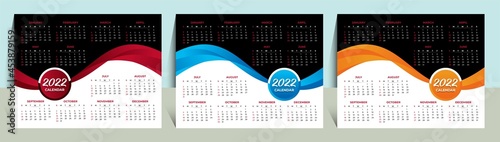 2022 Calendar Template Wall Calendar 2022 Desk Calendar Design