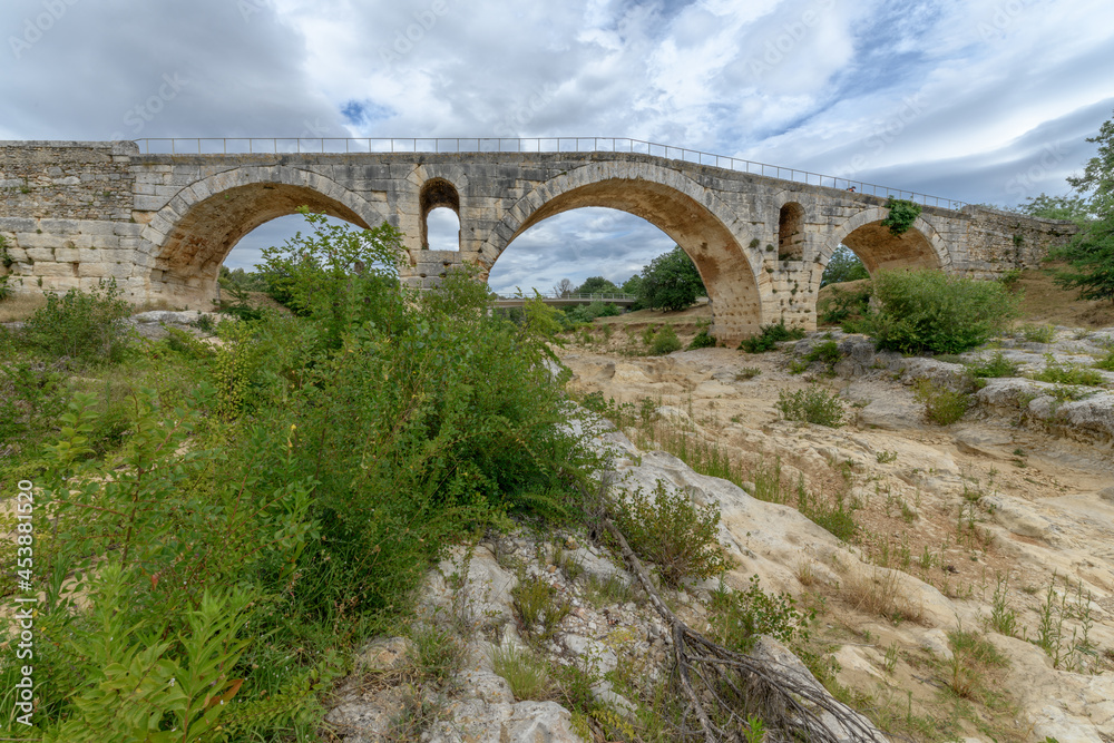 The Julien bridge, Roman bridge over the Calavon river. Roman bridge in the Luberon located on the Via Domitia.