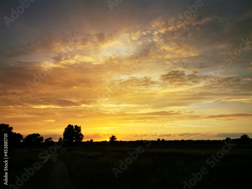 sunset over the countryside