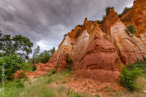Luberon ocher near the village of Roussillon. Geological wonder in Provence.