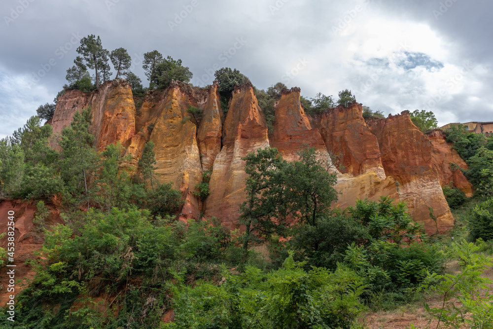 Luberon ocher near the village of Roussillon. Geological wonder in Provence.