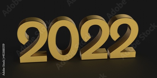 Gold number 2022 isolated o...