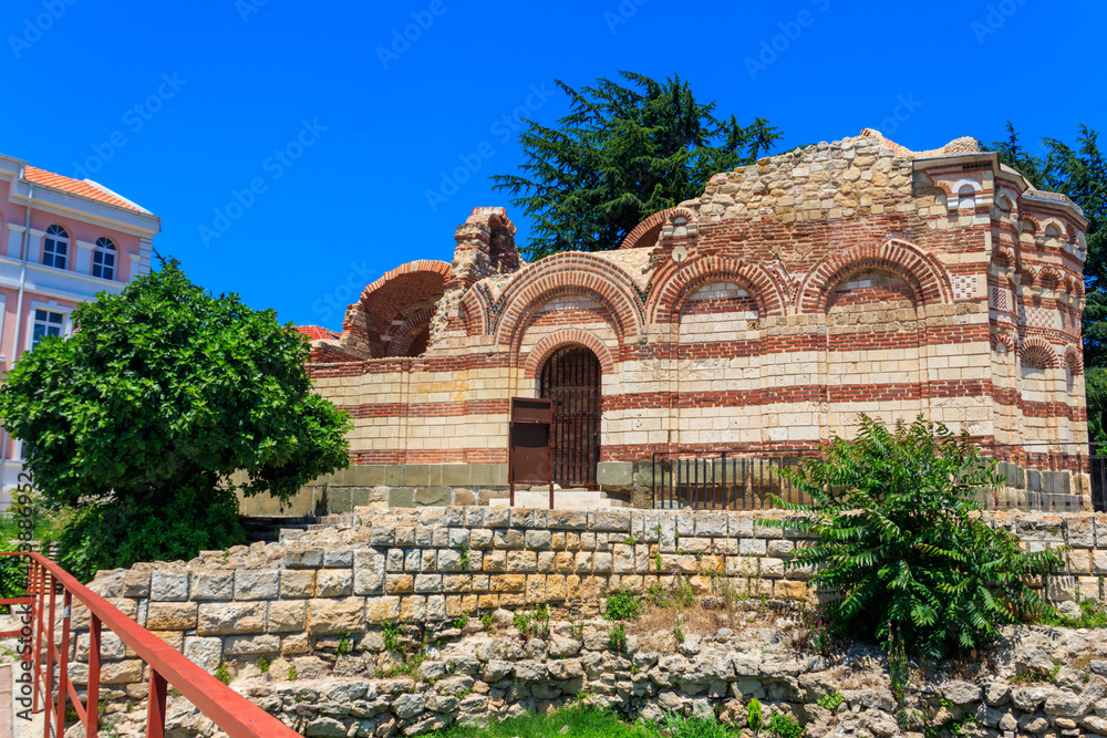 Church of St. John Aliturgetos in the old town of Nessebar, Bulgaria. UNESCO World Heritage Site