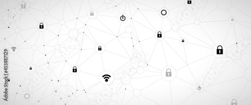 Cyber security and information or network protection. Future technology web services for business and internet project