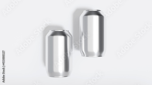 Aluminum can for beer or soda water. Mock-up for branding and label. 3D render