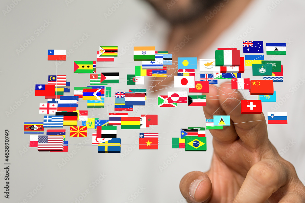 International Business World Flags Globe International Business World Flags Globe