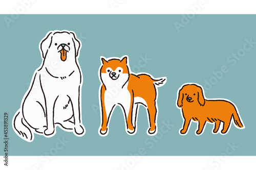 大型・中型・小型の犬（シンプル）