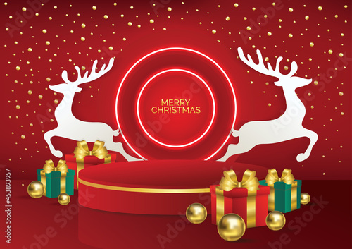 Christmas podium background