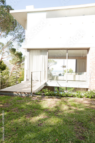 Backyard of modern house