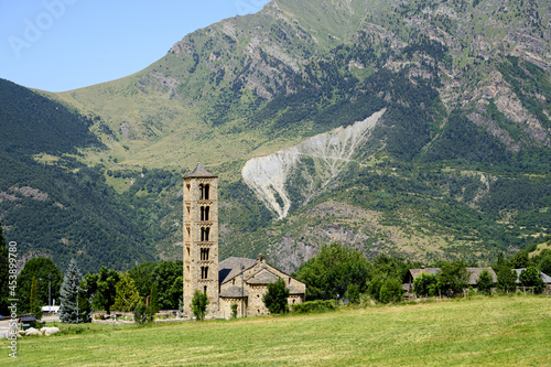 Shot of the Church of St. Clement of Tahull in Catalonia, Spain with great scenery. photo