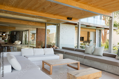 Sofas and tables on modern patio © KOTO