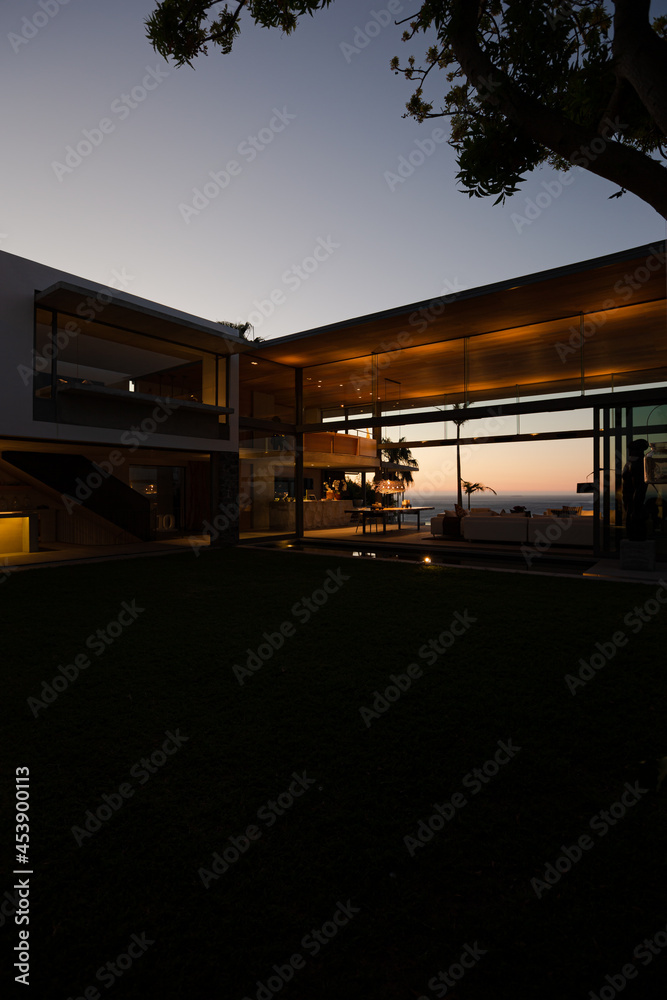 Backyard of modern house