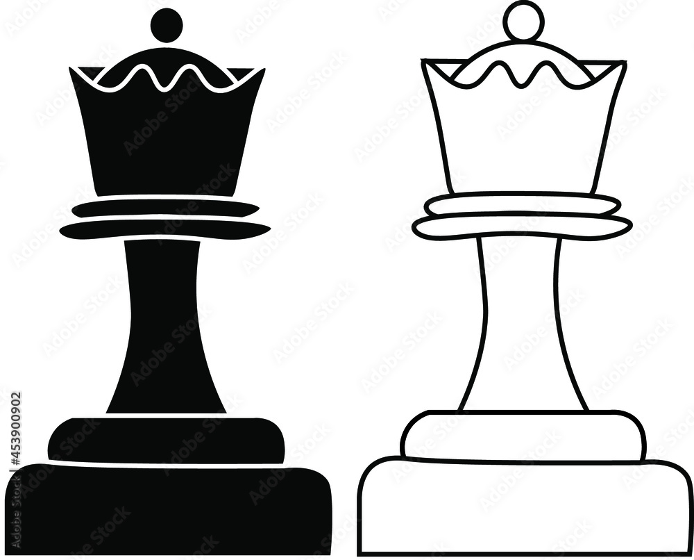 chess pieces - queen. black and white chess pieces - queen. black and white