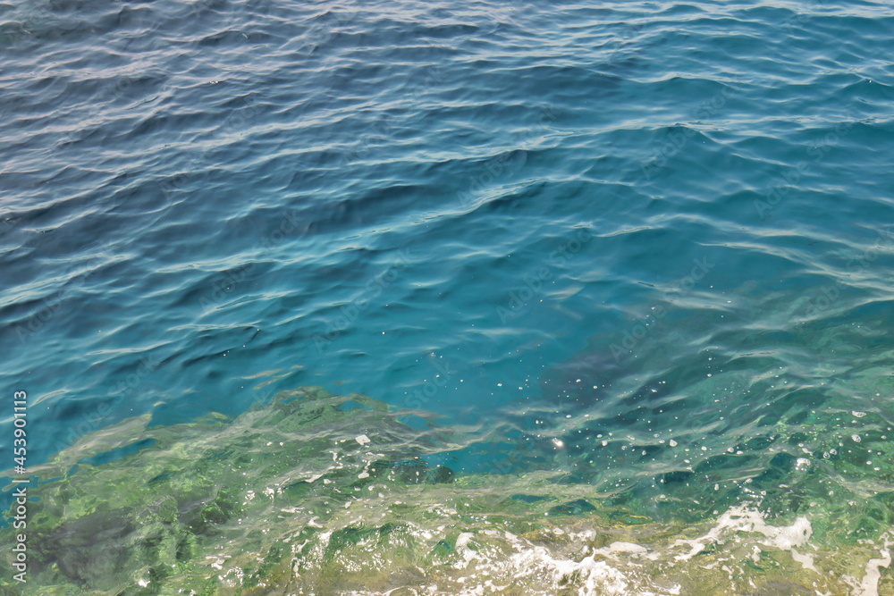 waves on the blue ocean for background 