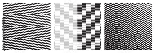 Set of Oblique Edgy Zigzag Lines Pattern in Vector © ckybe