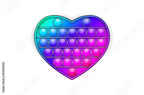 Rainbow Trendy Pop it fidget toy on a empty background. Vector..