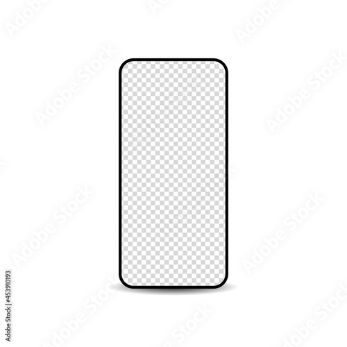 Smartphone blank screen isolated on white background, vector