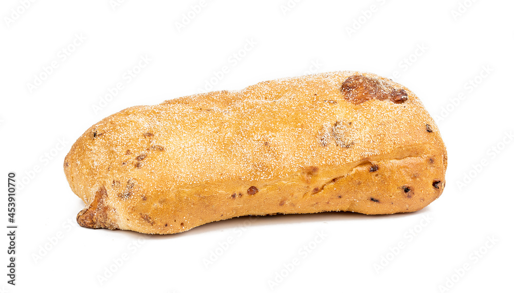 italian bread ciabatta with cheese and onion isolated on white background. ciabatta bun cut out italian bread ciabatta with cheese and onion isolated on white background. ciabatta bun cut out