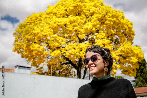 linda arvore de Ipê Amarelo no inverno do brasil.
 photo