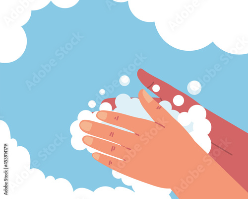 handwashing with soapy water